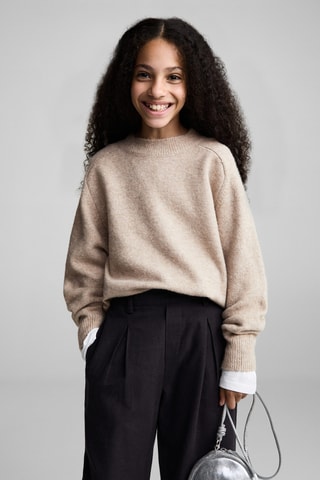Pull-over droit col rond - Sable