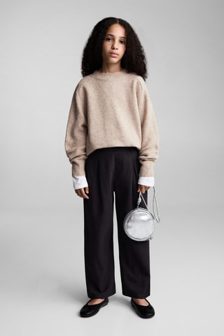 Pull-over droit col rond - Sable