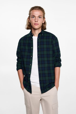 Chemise à carreaux en coton - Vert