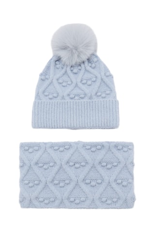 Bonnet pompon - Ciel