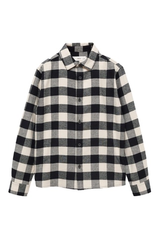 Chemise à carreaux en coton - Noir