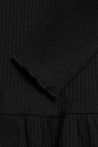 Robe côtelée volants - Noir