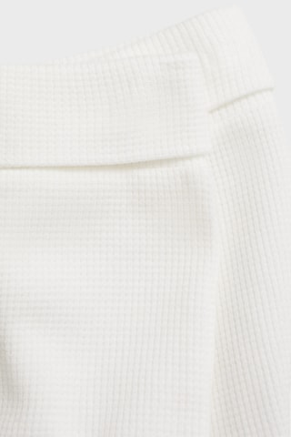 Pantalon à pieds coton texturé - Blanc cassé
