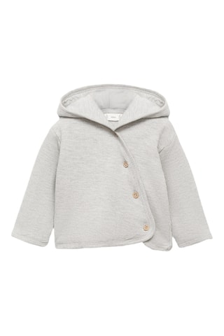 Sweat-shirt fermeture croisée - Gris chiné
