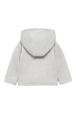 Sweat-shirt fermeture croisée - Gris chiné