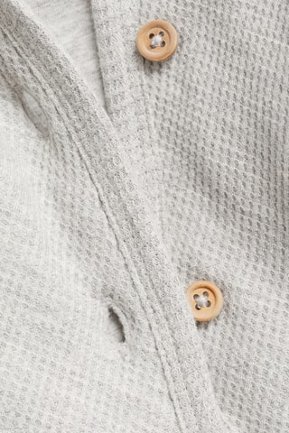 Sweat-shirt fermeture croisée - Gris chiné