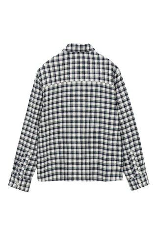 Chemise à carreaux en coton - Écru