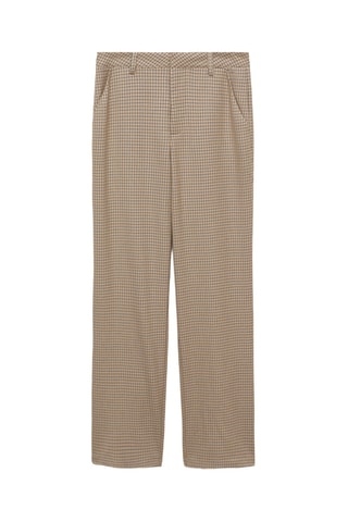 Pantalon de costume en pied-de-poule - Beige