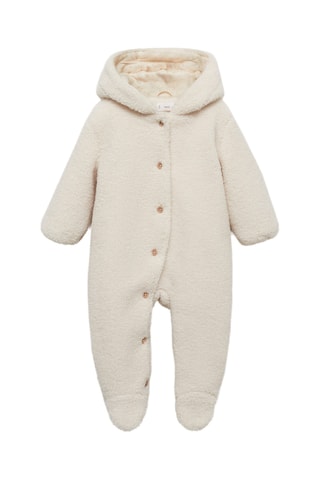 Combi-pilote imitation mouton capuche - Blanc cassé