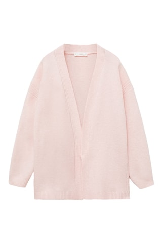 Cardigan maille col V - Rose pâle