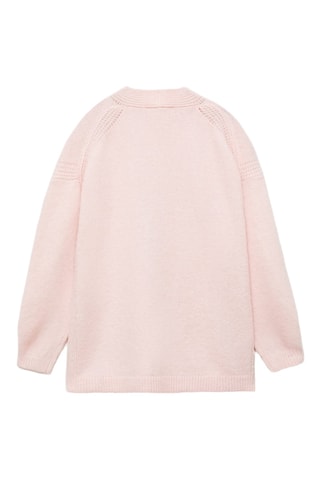 Cardigan maille col V - Rose pâle