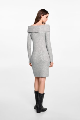 Robe épaules dénudées - Gris clair chiné