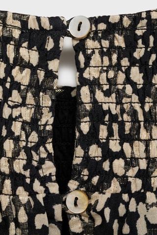 Robe froncée imprimée - Beige