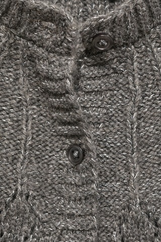 Cardigan maille boutons - Gris chiné