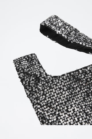 Sac porté main paillettes - Noir