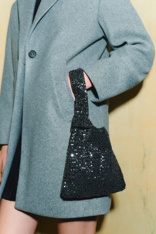 Sac porté main paillettes - Noir