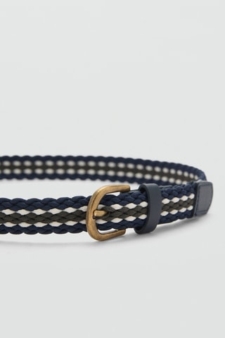 Ceinture tressée multicolore - Kaki