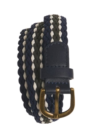 Ceinture tressée multicolore - Kaki
