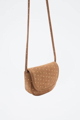 Sac cuir pois - Marron