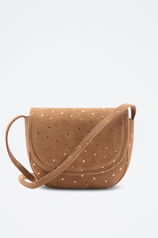 Sac cuir pois - Marron