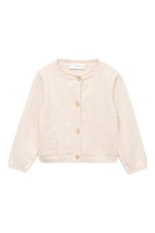 Cardigan maille brodé - Sable
