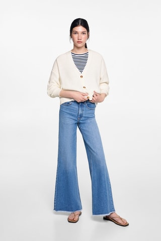Cardigan maille boutons - Blanc cassé