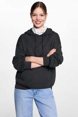 Sweat-shirt capuche broderie - Anthracite