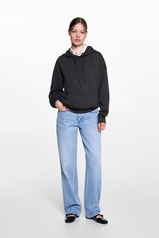 Sweat-shirt capuche broderie - Anthracite