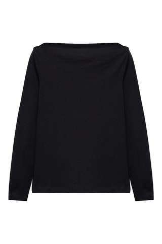 T-shirt détails froncés - Noir