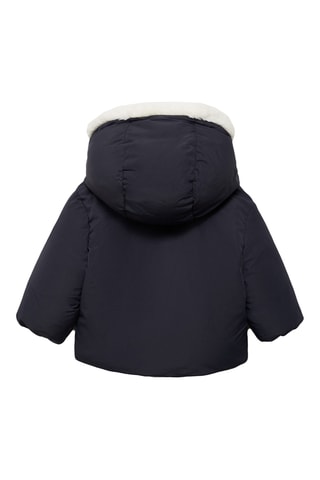 Anorak à capuche fourrure - Bleu marine