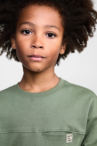 T-shirt coton manches longues - Vert