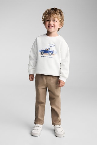Sweat-shirt imprimé écusson - Blanc cassé