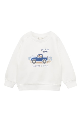 Sweat-shirt imprimé écusson - Blanc cassé
