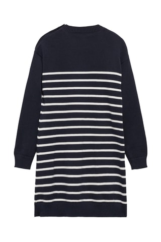 Robe en maille à rayures - Bleu marine