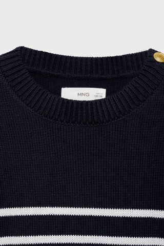 Robe en maille à rayures - Bleu marine