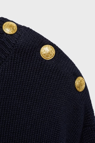 Robe en maille à rayures - Bleu marine
