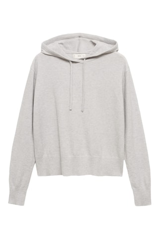 Pull-over maille capuche - Gris