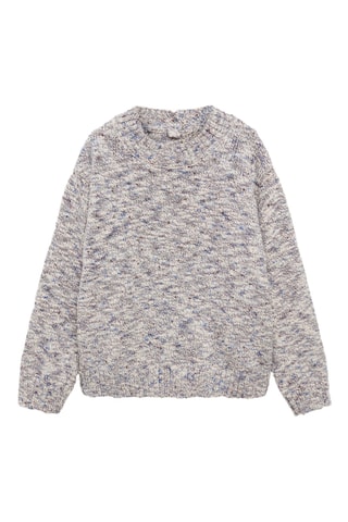 Pull-over combiné maille - Écru
