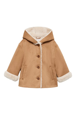Manteau intérieur fausse fourrure - Marron et blanc