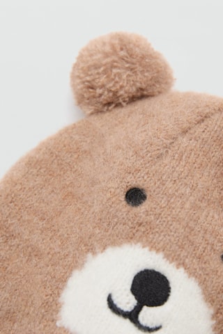 Bonnet maille ours - Beige