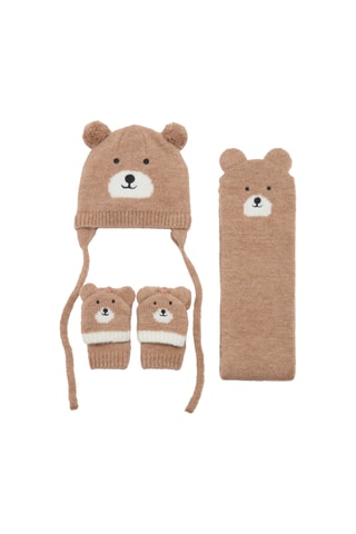 Bonnet maille ours - Beige