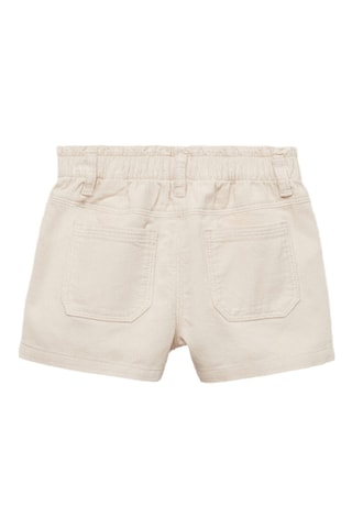 Short velours milleraies boutons - Écru