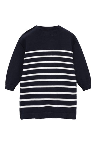 Robe en maille à rayures - Bleu marine
