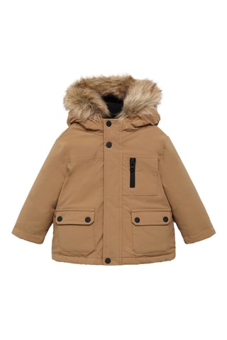 Anorak matelassé intérieur polaire - Camel