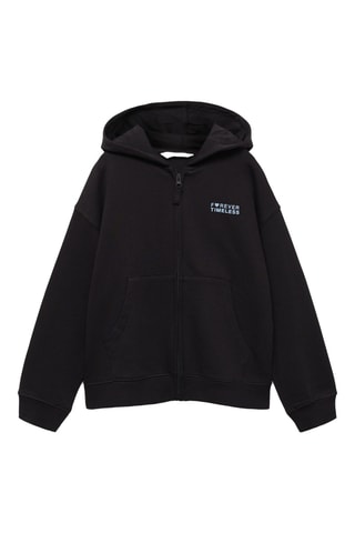 Sweat-shirt zippé à capuche - Noir