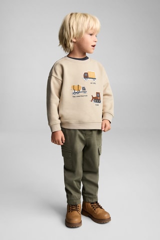 Sweat-shirt imprimé écusson - Sable
