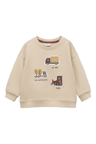 Sweat-shirt imprimé écusson - Sable