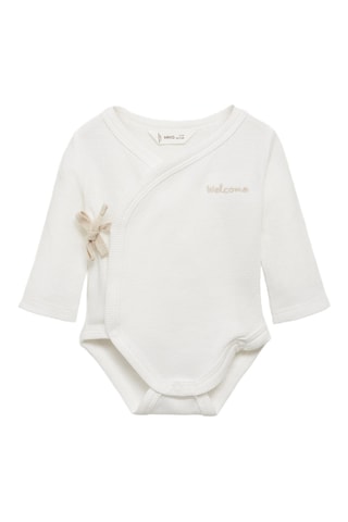 Body croisé coton - Blanc cassé