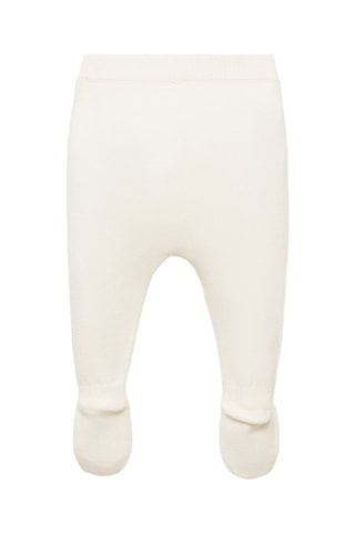 Pantalon à pieds coton - Blanc cassé