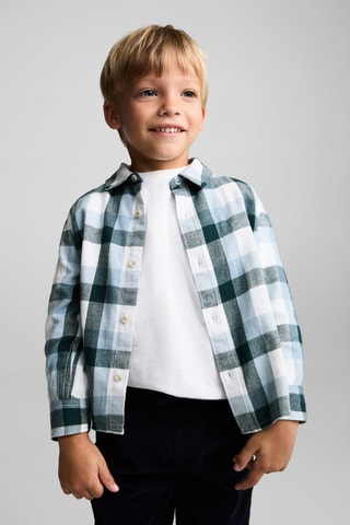 Chemise à carreaux en coton - Vert foncé